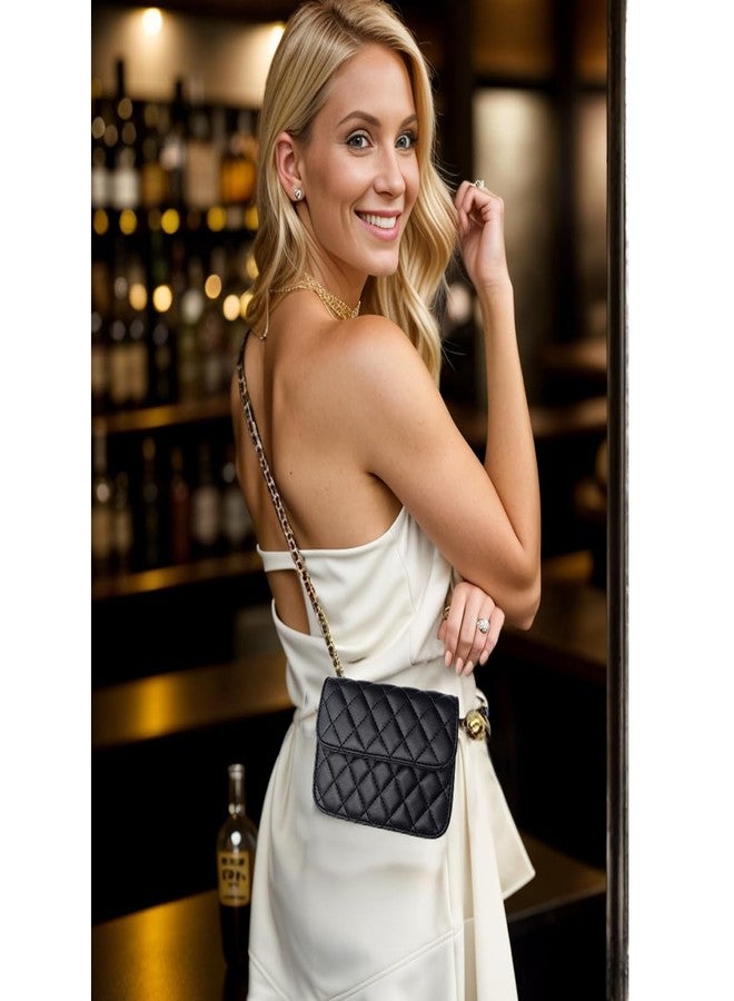 INNTURT Mini Belt Bag, Synthetic Leather Quilted Bags for Women Small Crossbody Bag Mini Bags for Women Trendy Accessories Small Black - Image 2